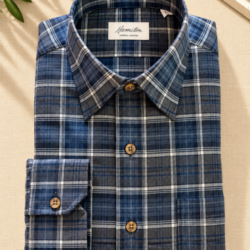 Grey and Blue Plaid